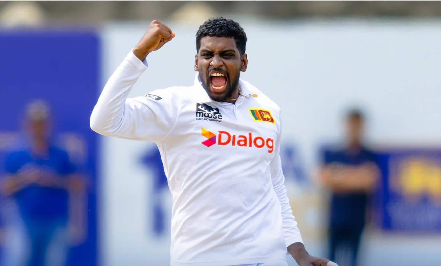 Nishan Peiris picked up fifer on debut [Source: @OfficialSLC/X.COM]
